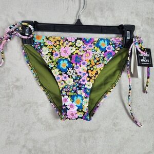 Salt + Cove Womens Large Flower Burst Side Tie Bikini Bottom Swimwear Resort New
